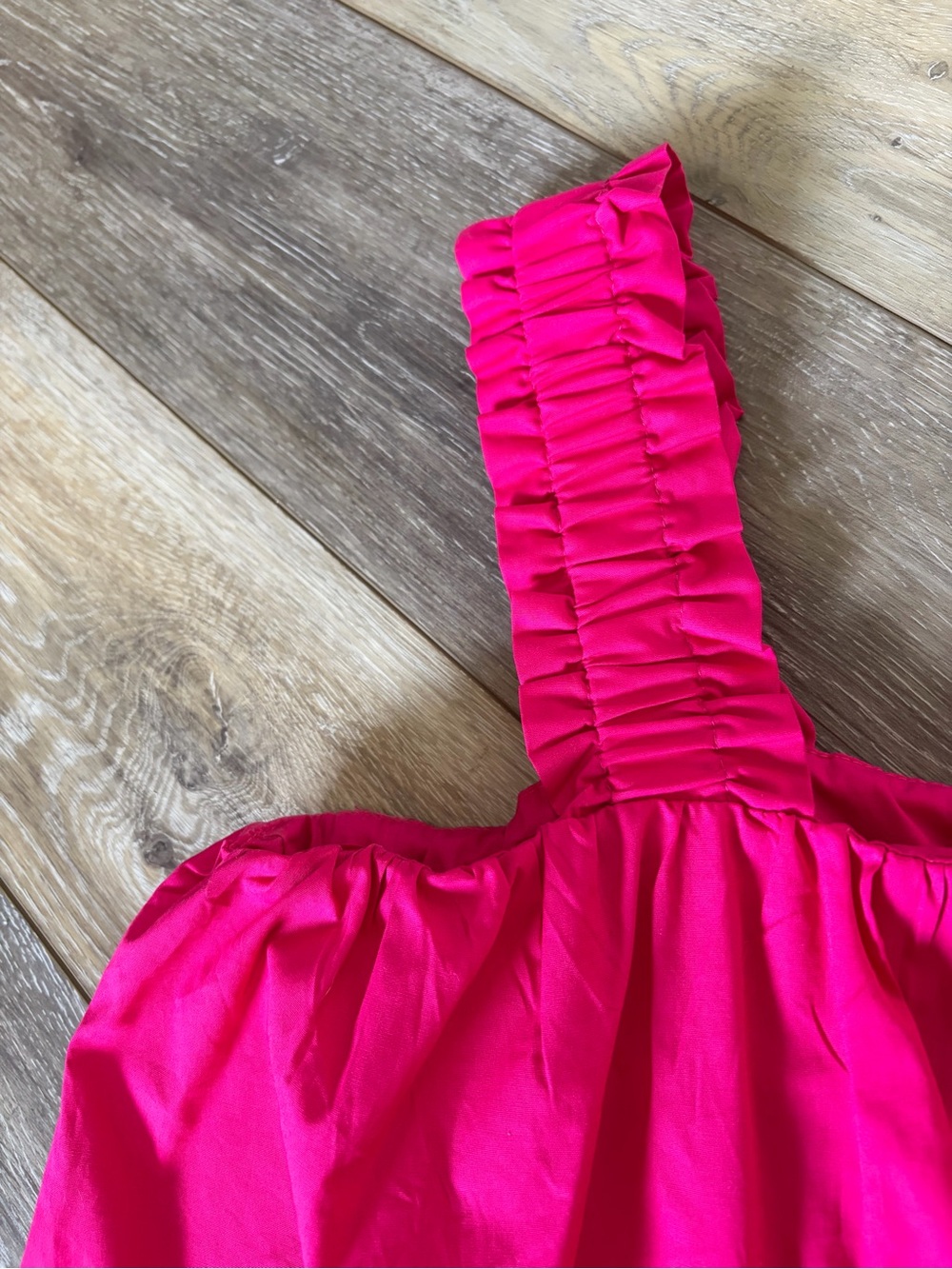 Freshman Hot Pink Ruffle Poplin Top - Picture 5 of 9